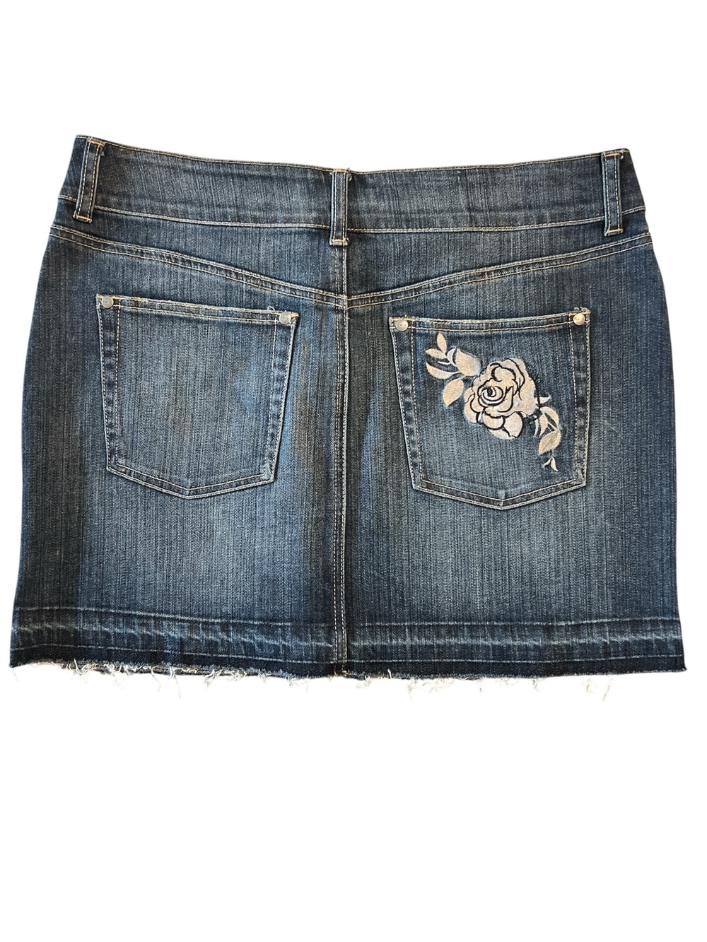 White House Black Market Blue Denim Mini Skirt